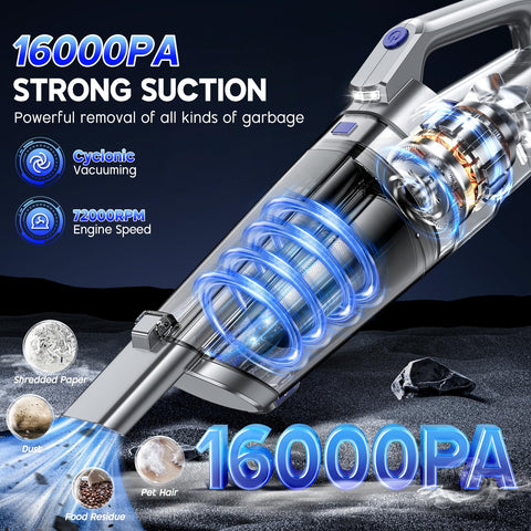 Gxzsk Handheld Vacuum dual filtration reduces blockages and extends life