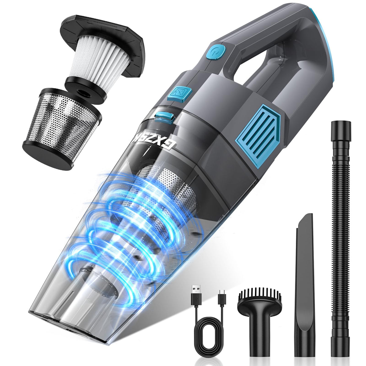 Gxzsk Handheld Vacuum suction 15000Pa powers car and home cleaning