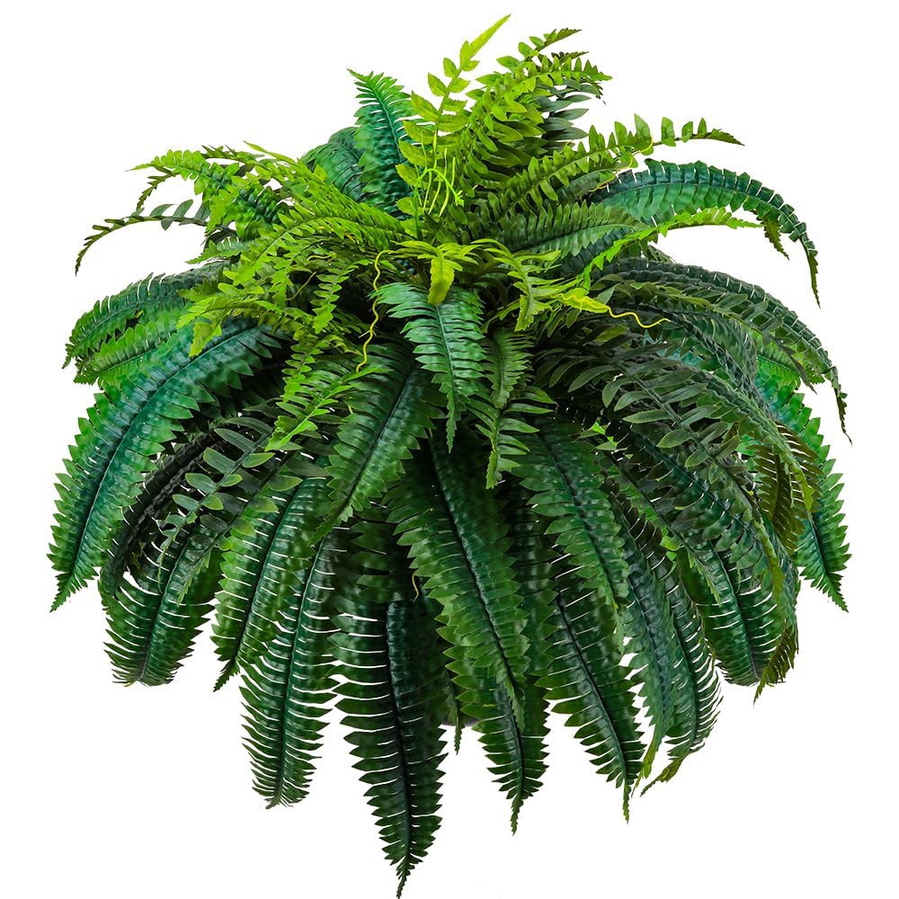 GYERB 88-leaf fake fern close-up showing lush texture for home decor.