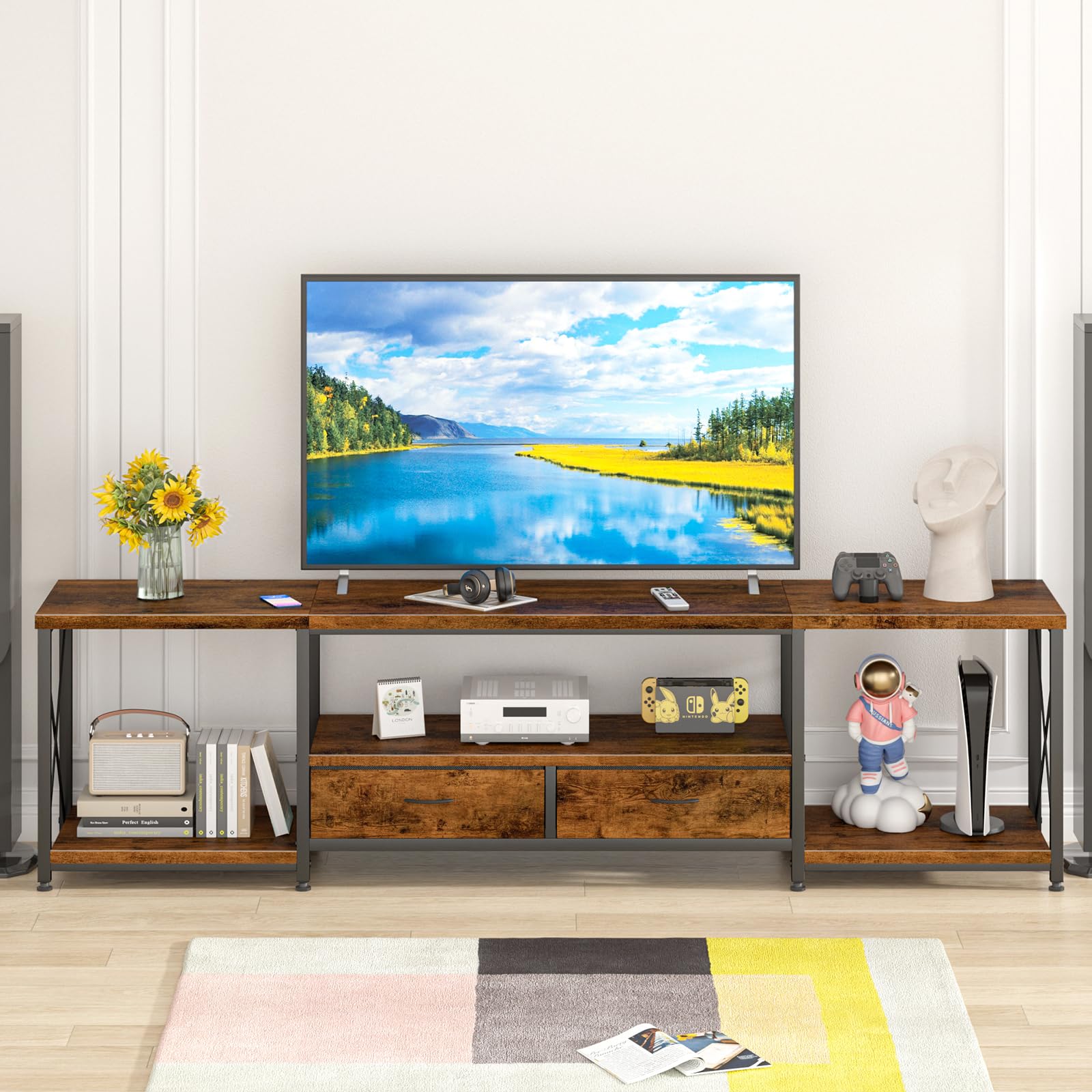 GYIIYUO TV Stand industrial design detail, highlighting the contemporary aesthetic.