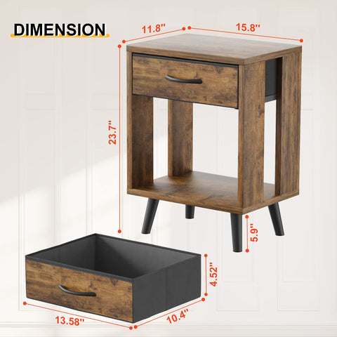 GYIIYUO nightstand open shelf shows versatile storage and display.