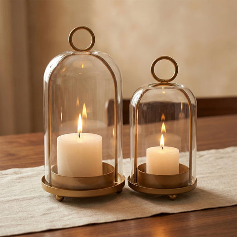 GYKLE brass hurricane candle holder ideal for pillar candles