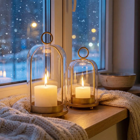 GYKLE vintage brass lanterns offer warm glow for gatherings