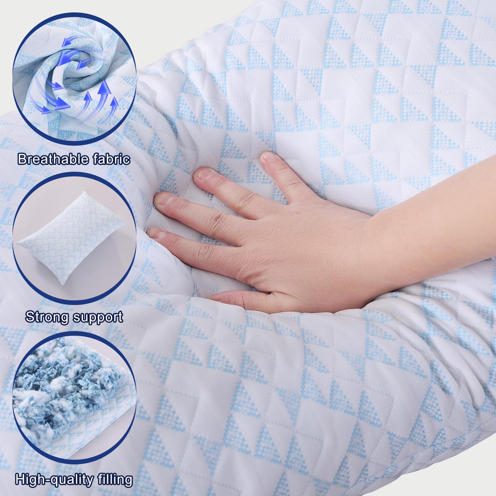 GYlongFA Memory Foam Pillows 2 Pack breathable design helps hot sleepers stay cooler.