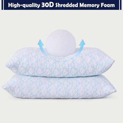 GYlongFA Memory Foam Pillows 2 Pack firm support promotes proper neck alignment.