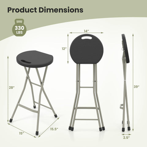 GYMAX folding stool with padded foot protectors guards floors and prevents slipping.
