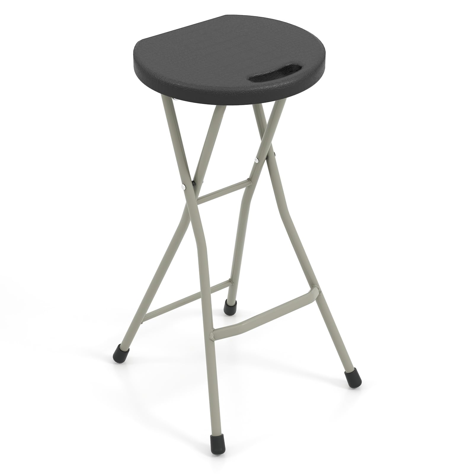 GYMAX 28-inch folding stool with handle for easy transport and storage.
