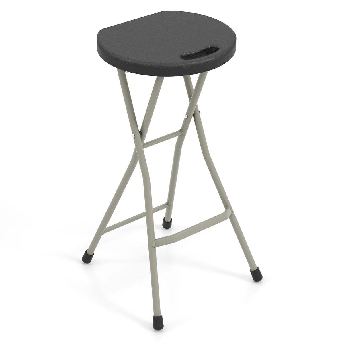 GYMAX 28-inch folding stool with handle for easy transport and storage.