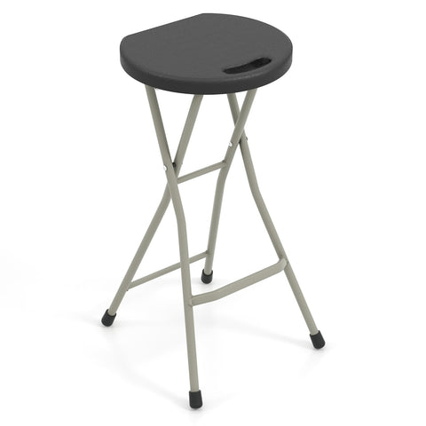 GYMAX 28-inch folding stool with handle for easy transport and storage.