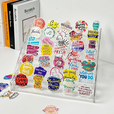 GYSLEOT 7-Tier display closeup showing clear visibility for brochures