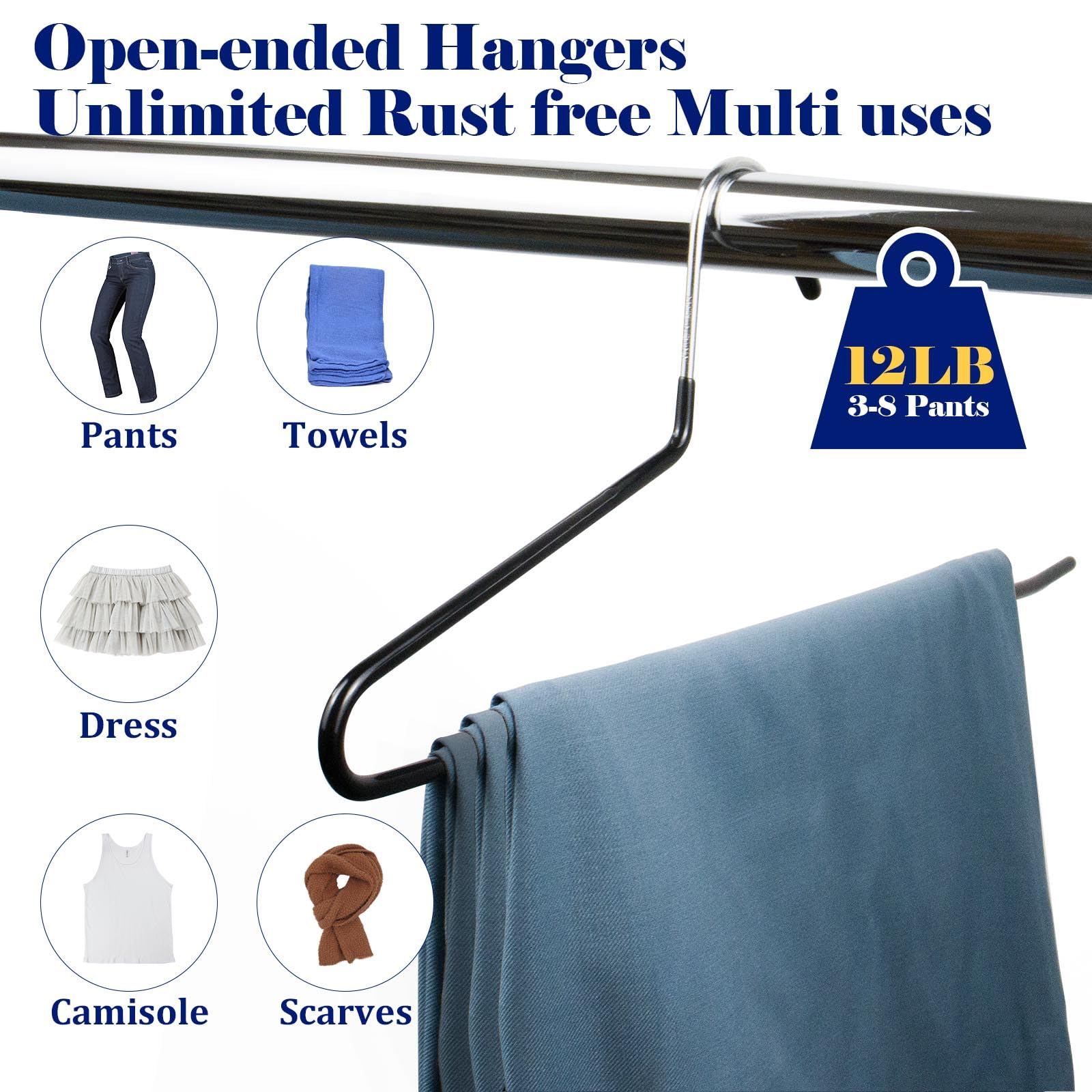 GZQXHOME sturdy metal hangers support heavy items without deformation.