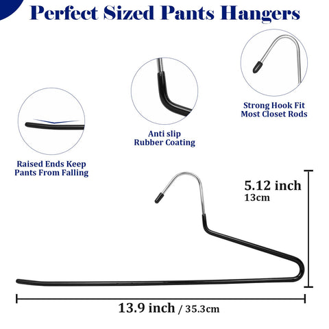 GZQXHOME raised-end pants hanger in black allows quick, snag-free loading of pants.
