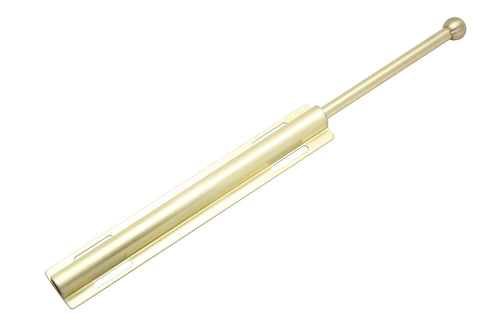 H. Bowes valet rod 12-inch satin brass for quick outfit changes.