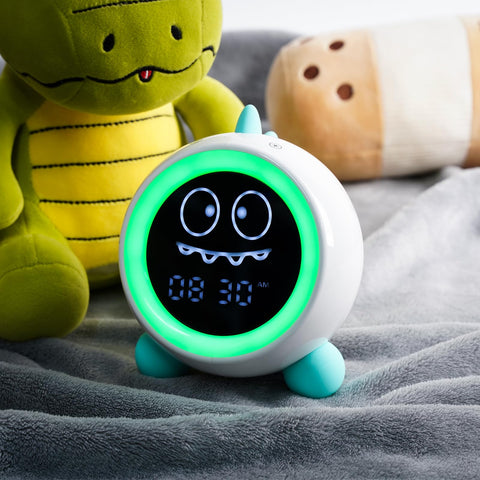H-chin alarm clock green large display for easy time reading by children