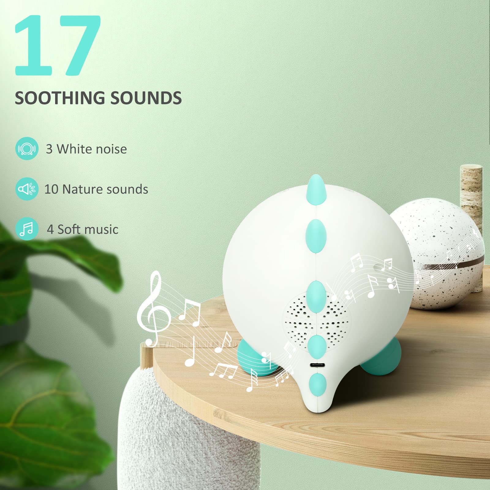 H-chin dino alarm clock green nap timer supports rest routines