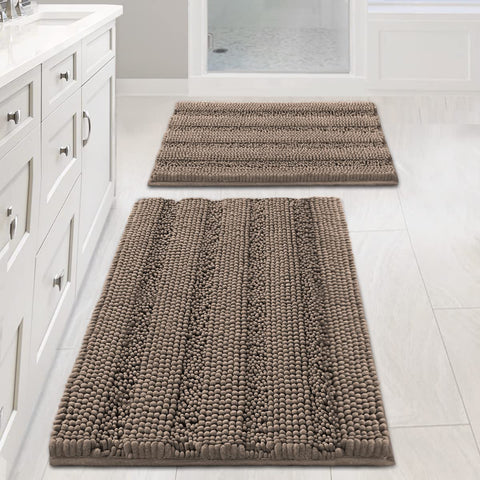 H.VERSAILTEX 2pc bathroom rug set with non-slip backing keeps floors dry and safe.