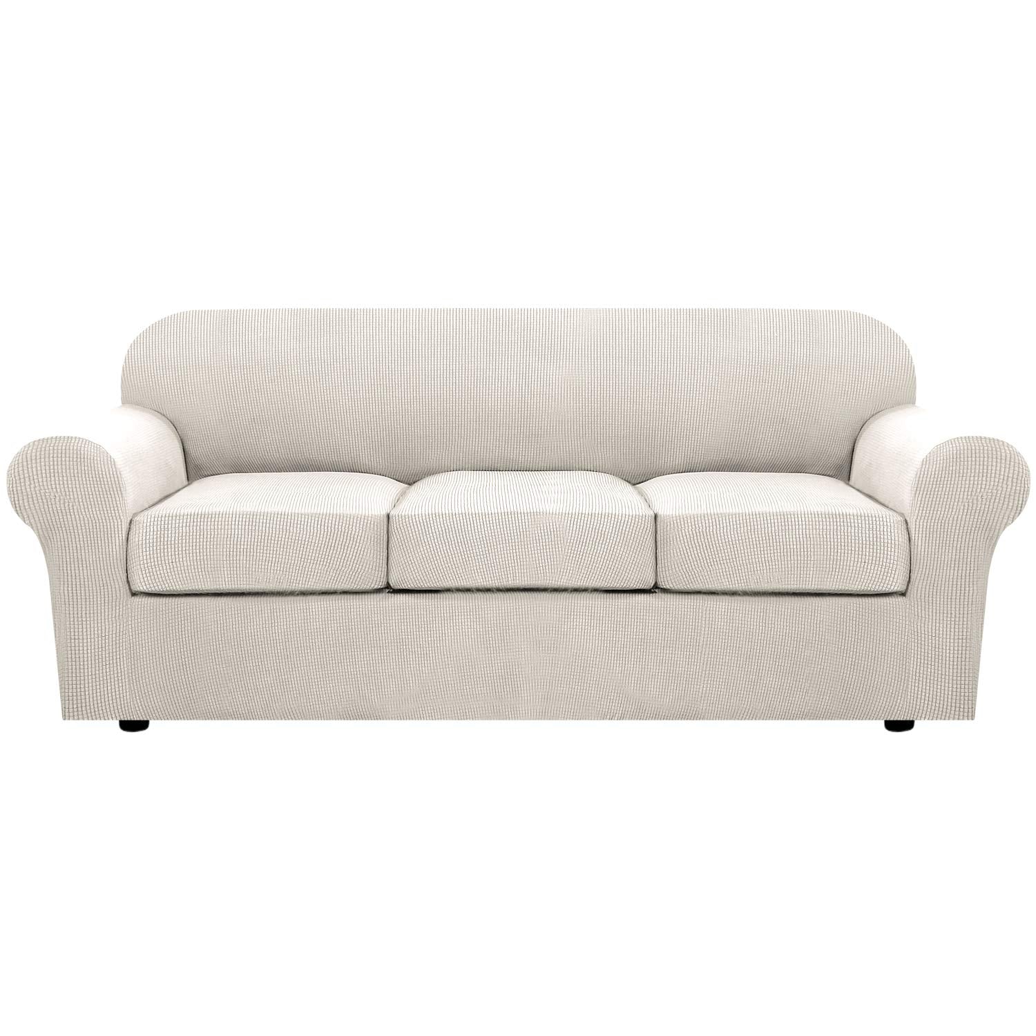 H.VERSAILTEX 4-piece stretch slipcover base cover on sofa for easy setup