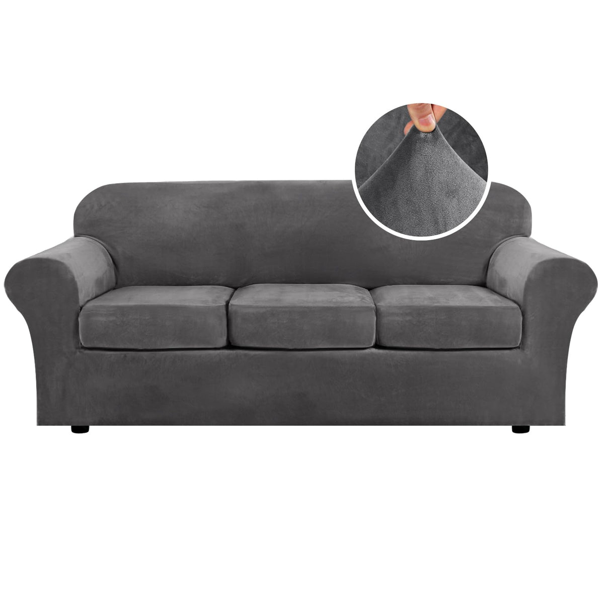H.VERSAILTEX 4P sofa cover base protects your sofa with plush velvet.