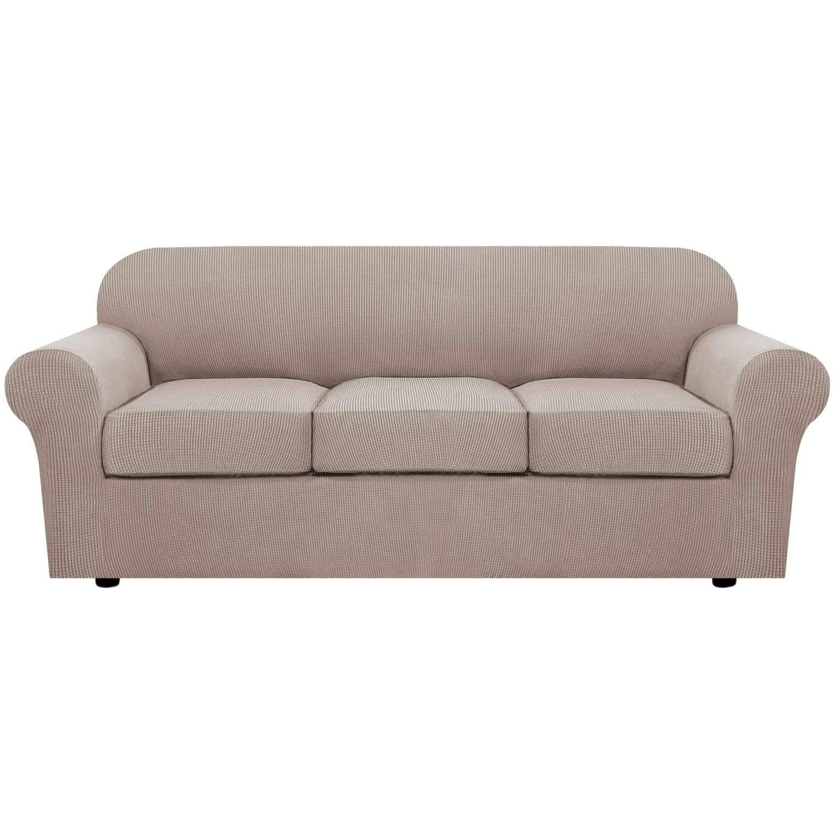 H.VERSAILTEX 4-piece slipcover base cover in sand protects and refreshes your sofa
