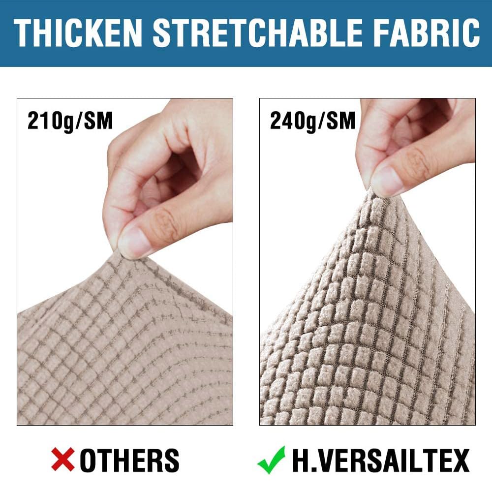 H.VERSAILTEX fabric texture closeup shows upgraded thick jacquard weave