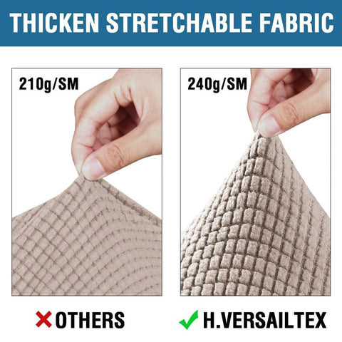 H.VERSAILTEX fabric texture closeup shows upgraded thick jacquard weave