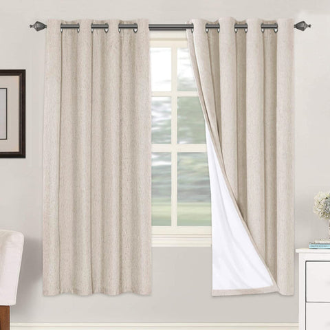 H.VERSAILTEX 72 inch blackout curtains front view two panels block daylight for restful sleep