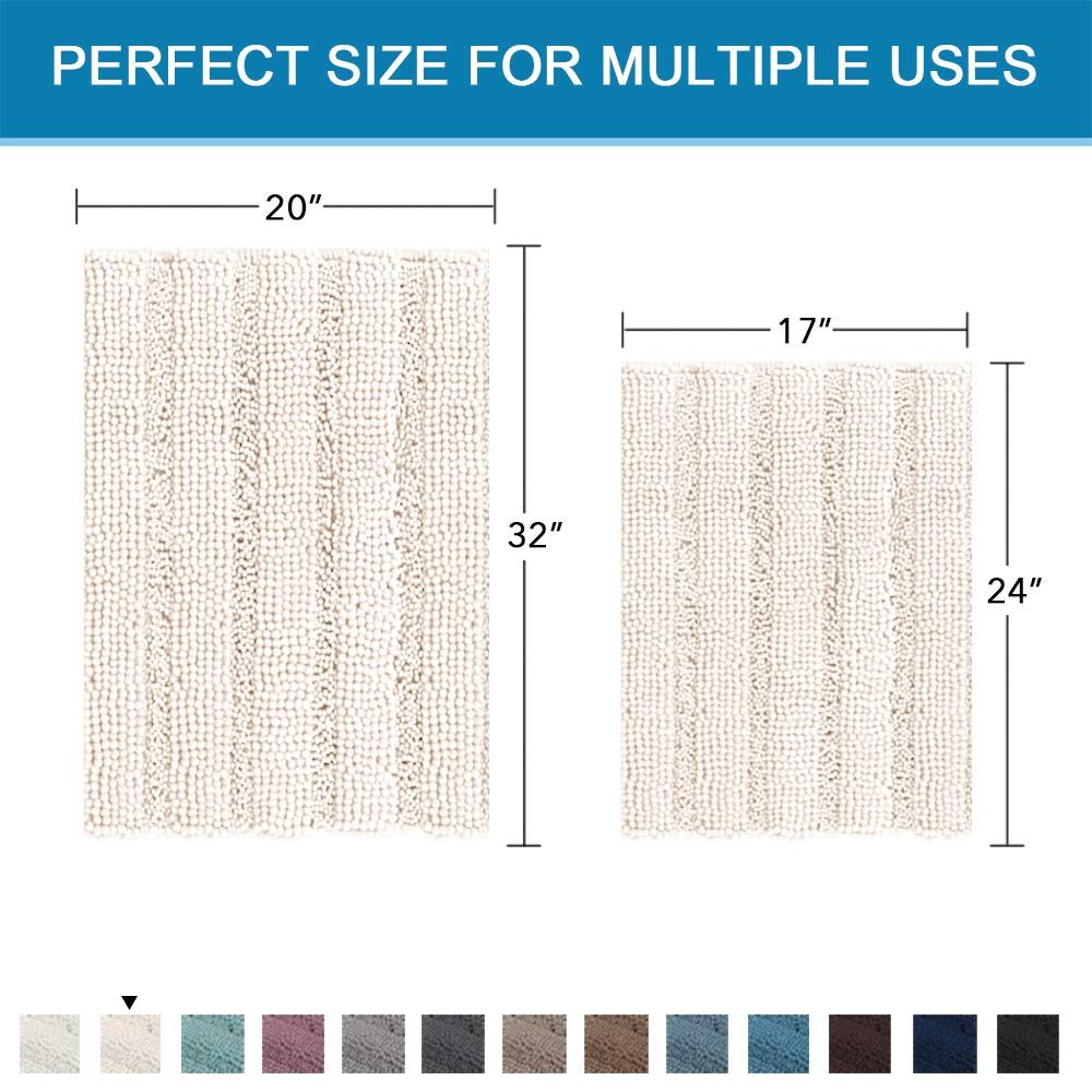 H.VERSAILTEX Absorbent bath rug quickly soaks up water from feet.