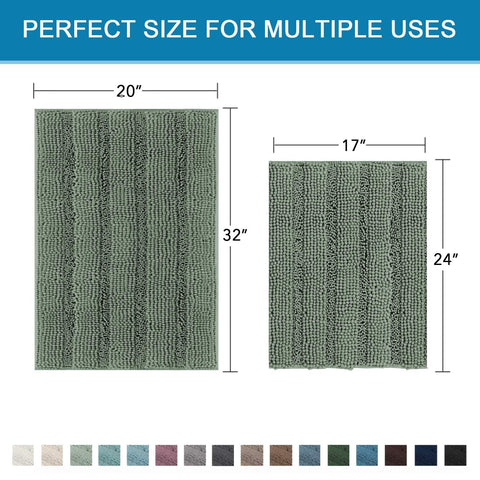 H.VERSAILTEX Bath Mat Set non-slip back keeps mats in place for safety