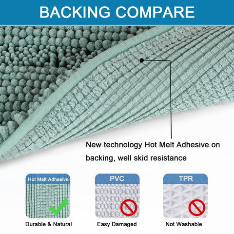 H.VERSAILTEX bathroom rug fibers absorb moisture to keep floors dry.