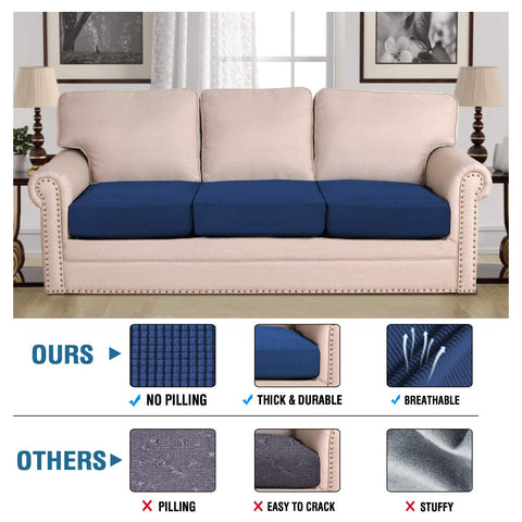 H.VERSAILTEX cushion cover with elastic edges fits securely and is easy to install.