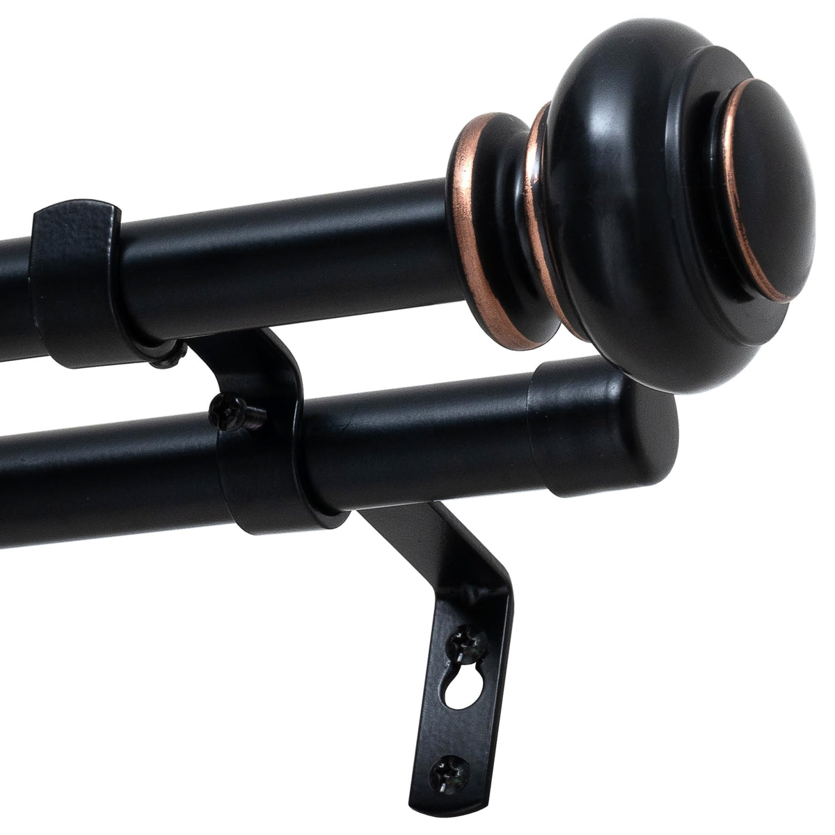 H.VERSAILTEX double curtain rod with brackets for secure mounting and balanced rooms