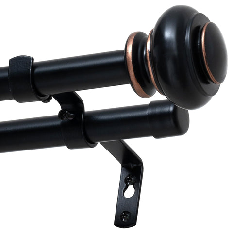 H.VERSAILTEX double curtain rod with brackets for secure mounting and balanced rooms