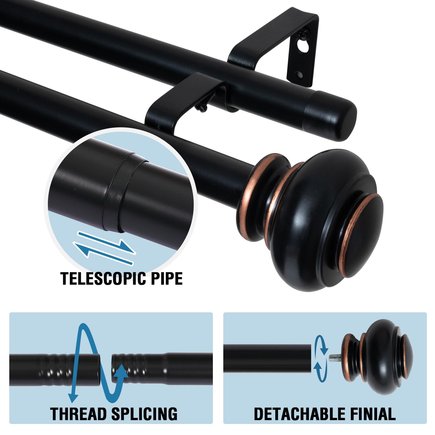H.VERSAILTEX easy-install hardware kit for quick DIY setup