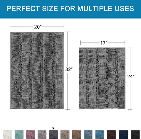 H.VERSAILTEX Grey rug absorbs moisture quickly to keep floors dry.