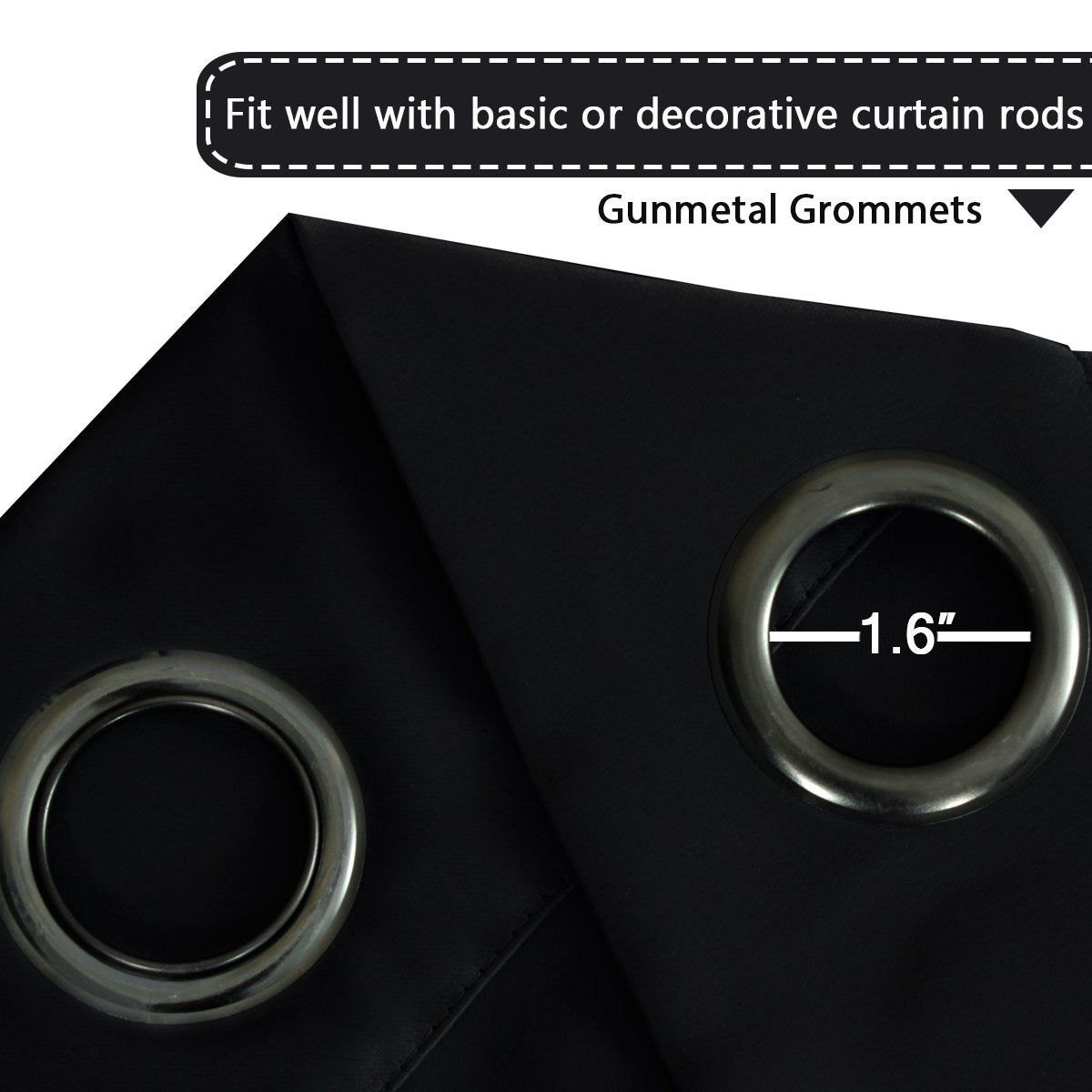 H.VERSAILTEX grommet-top detail highlighting sturdy metal grommets for easy installation.