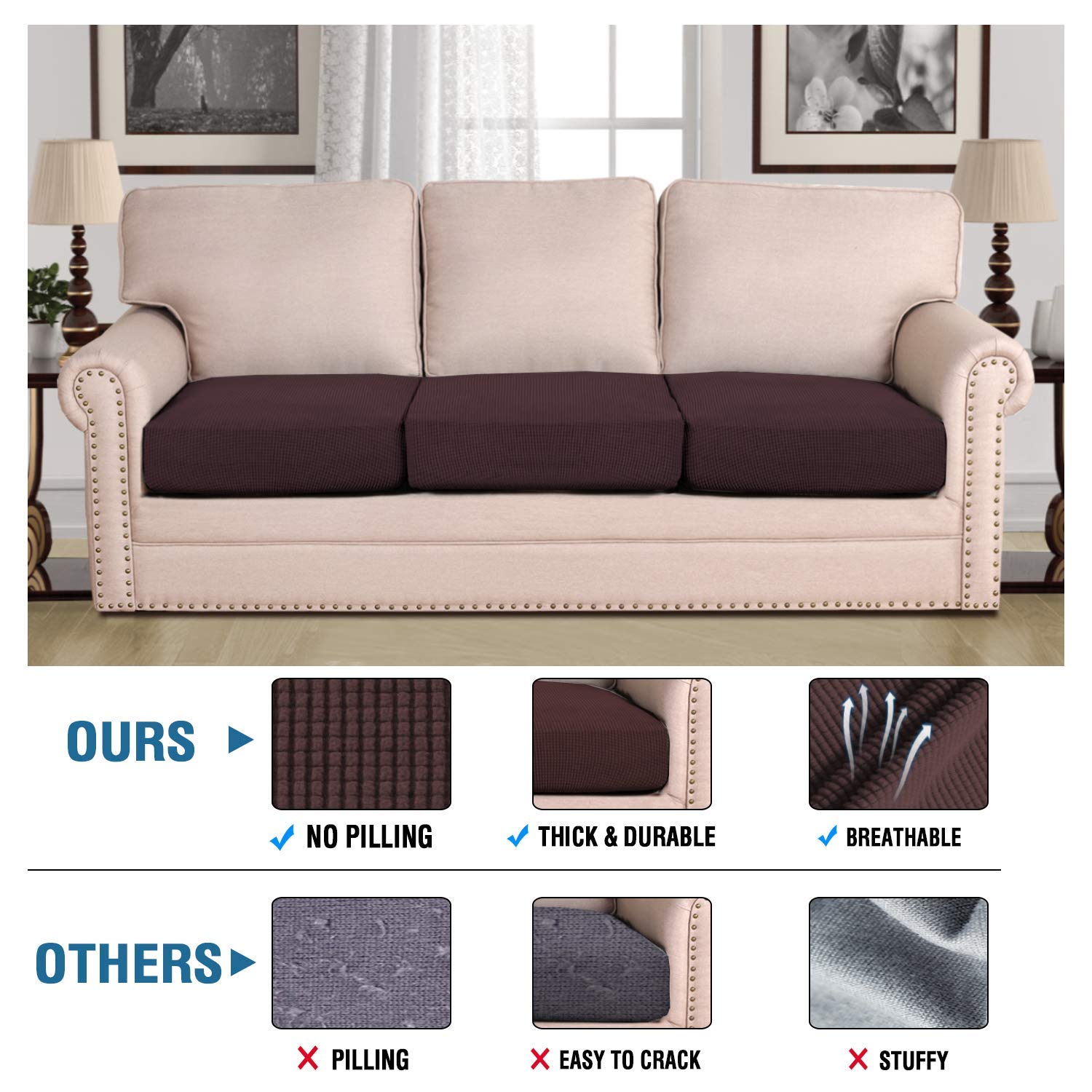 H.VERSAILTEX knitted jacquard close-up highlights soft texture and durability.