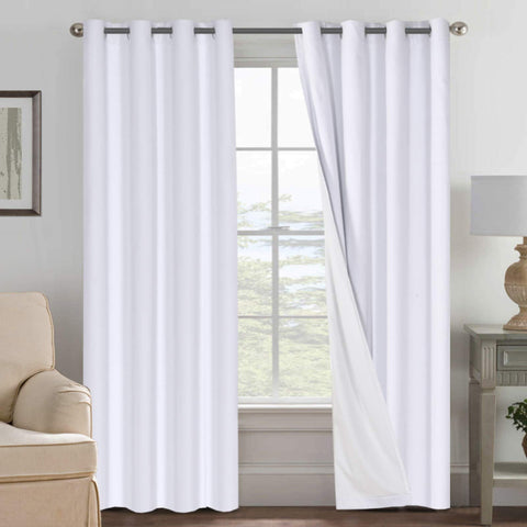 H.VERSAILTEX linen blackout curtain front view with two panels for room darkening