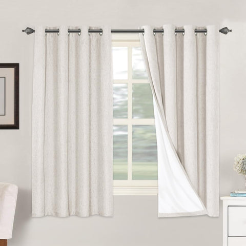 H.VERSAILTEX linen blackout curtains panel setup for enhanced privacy and light control