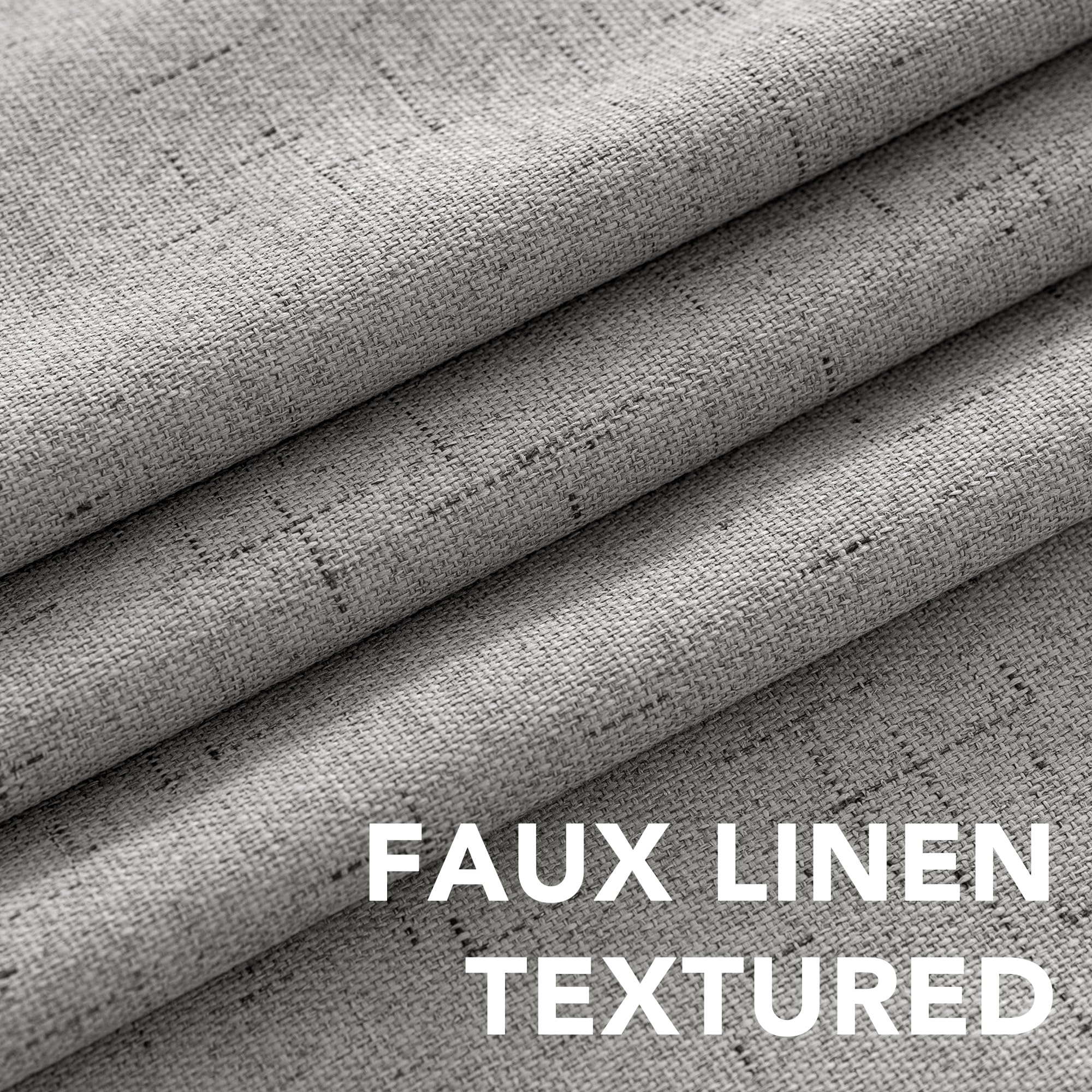 H.VERSAILTEX Linen Blackout Curtains fabric texture close-up with blackout performance