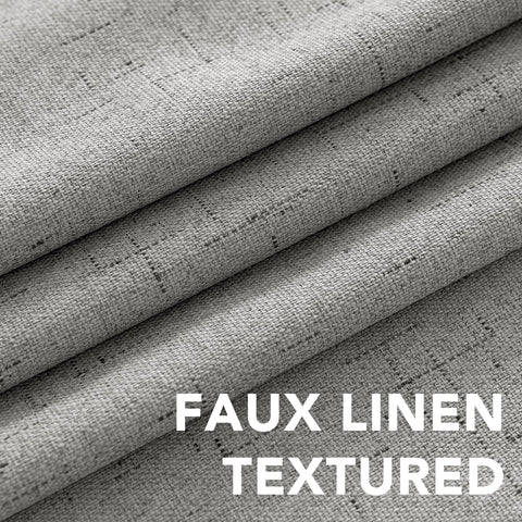 H.VERSAILTEX Linen Blackout Curtains fabric texture close-up with blackout performance