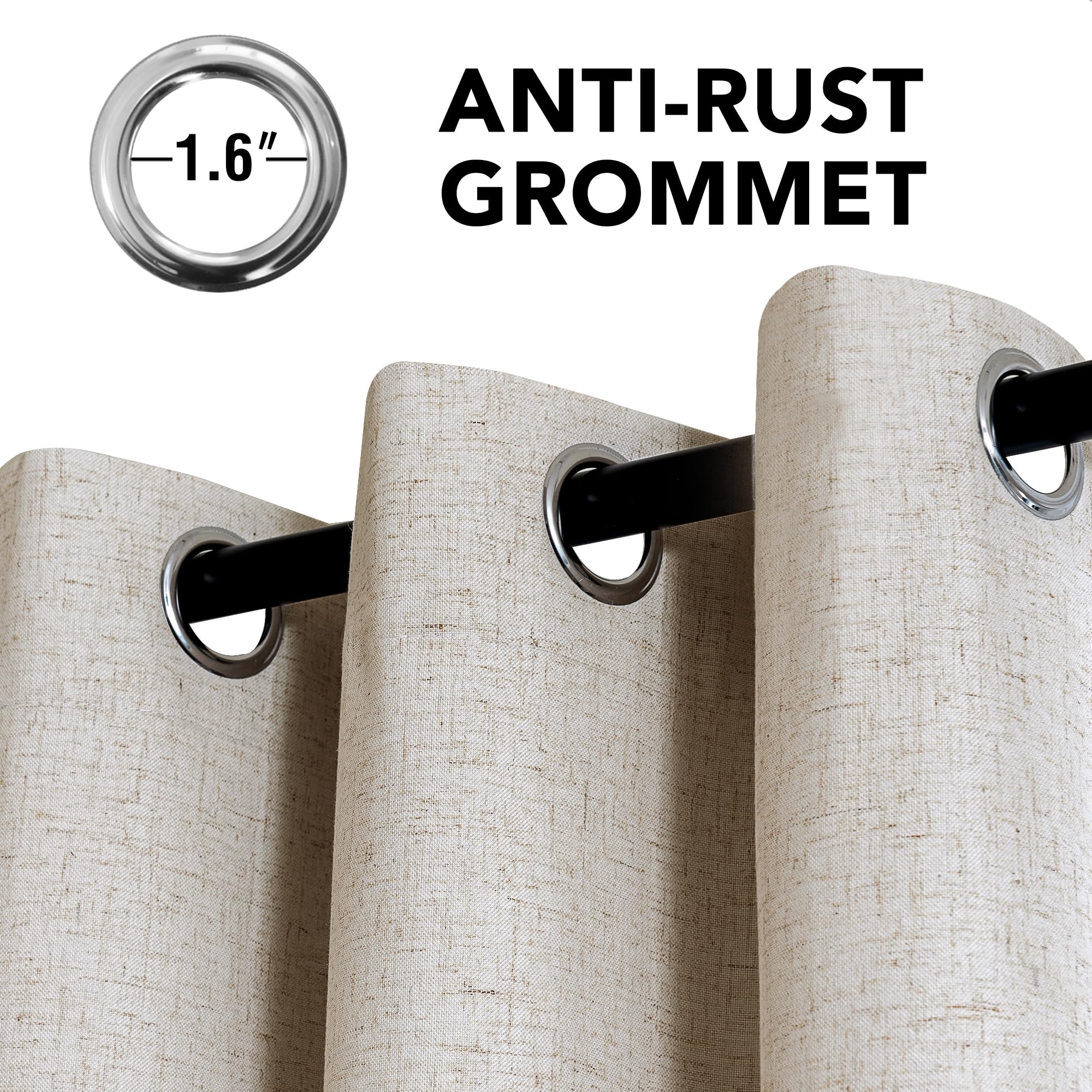 H.VERSAILTEX nickel grommets for smooth curtain operation