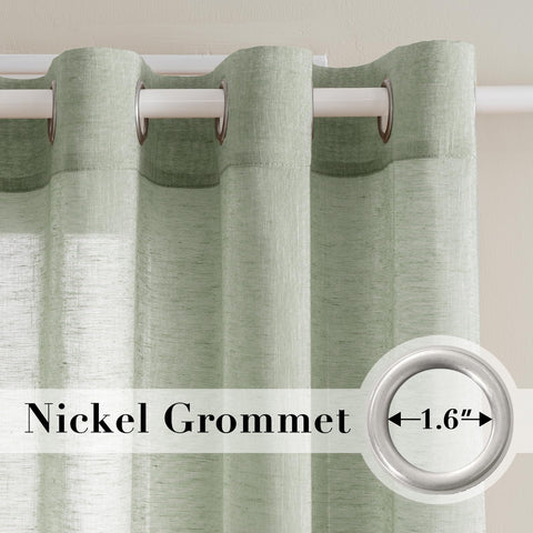 H.VERSAILTEX sage curtains with nickel grommets for smooth operation