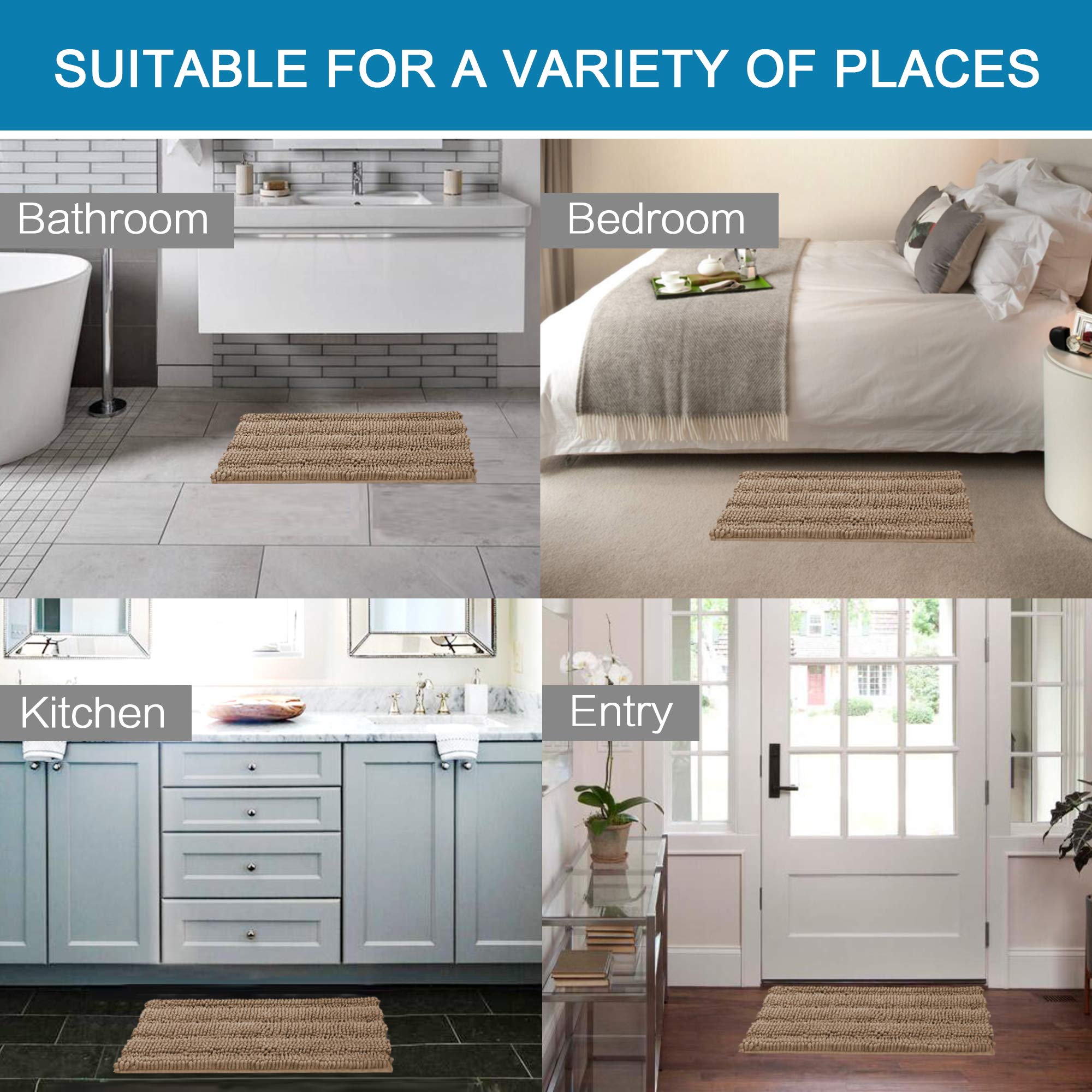 H.VERSAILTEX machine-washable bath rugs simplify cleaning and refresh quickly.