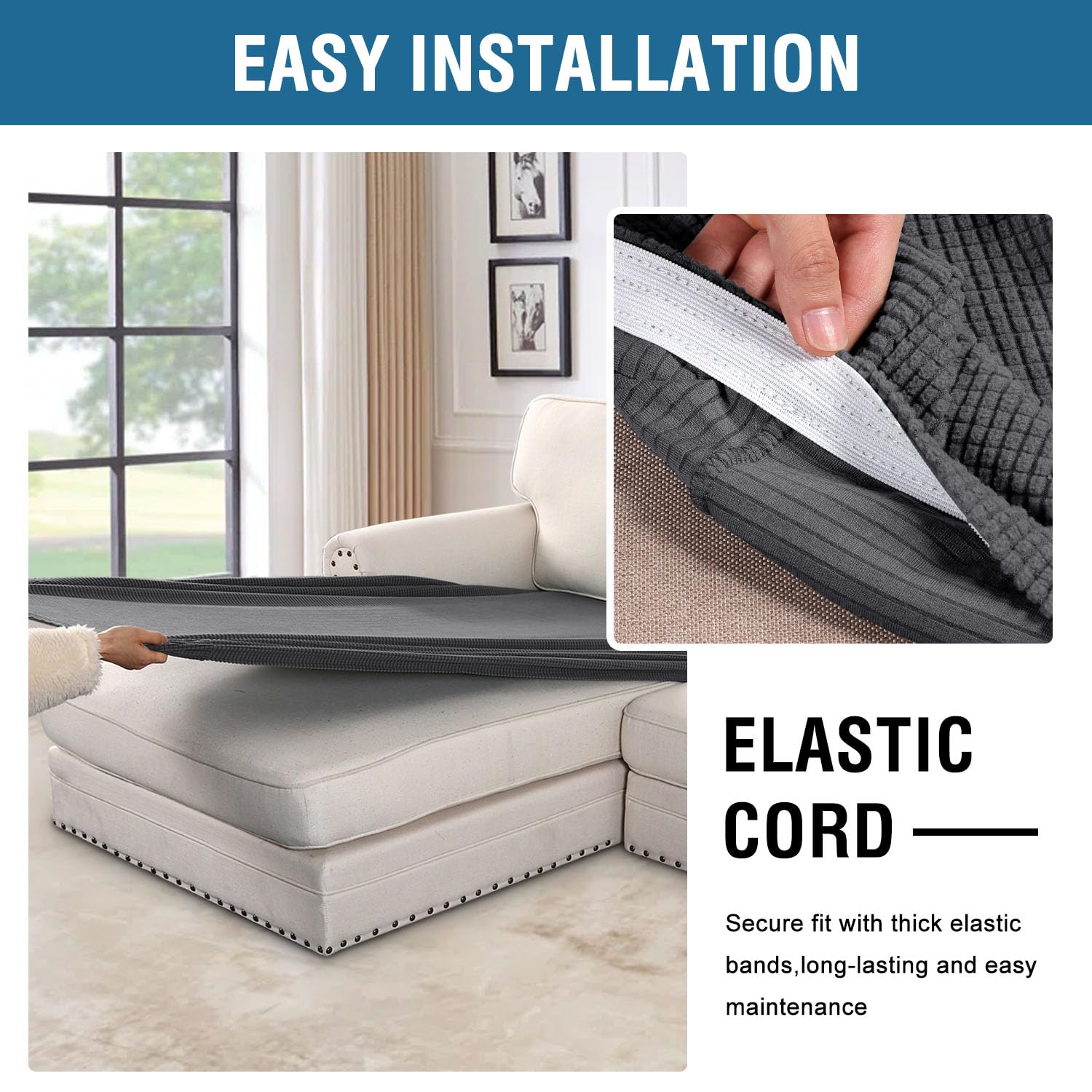 H.VERSAILTEX machine-washable slipcover for easy care and maintenance.