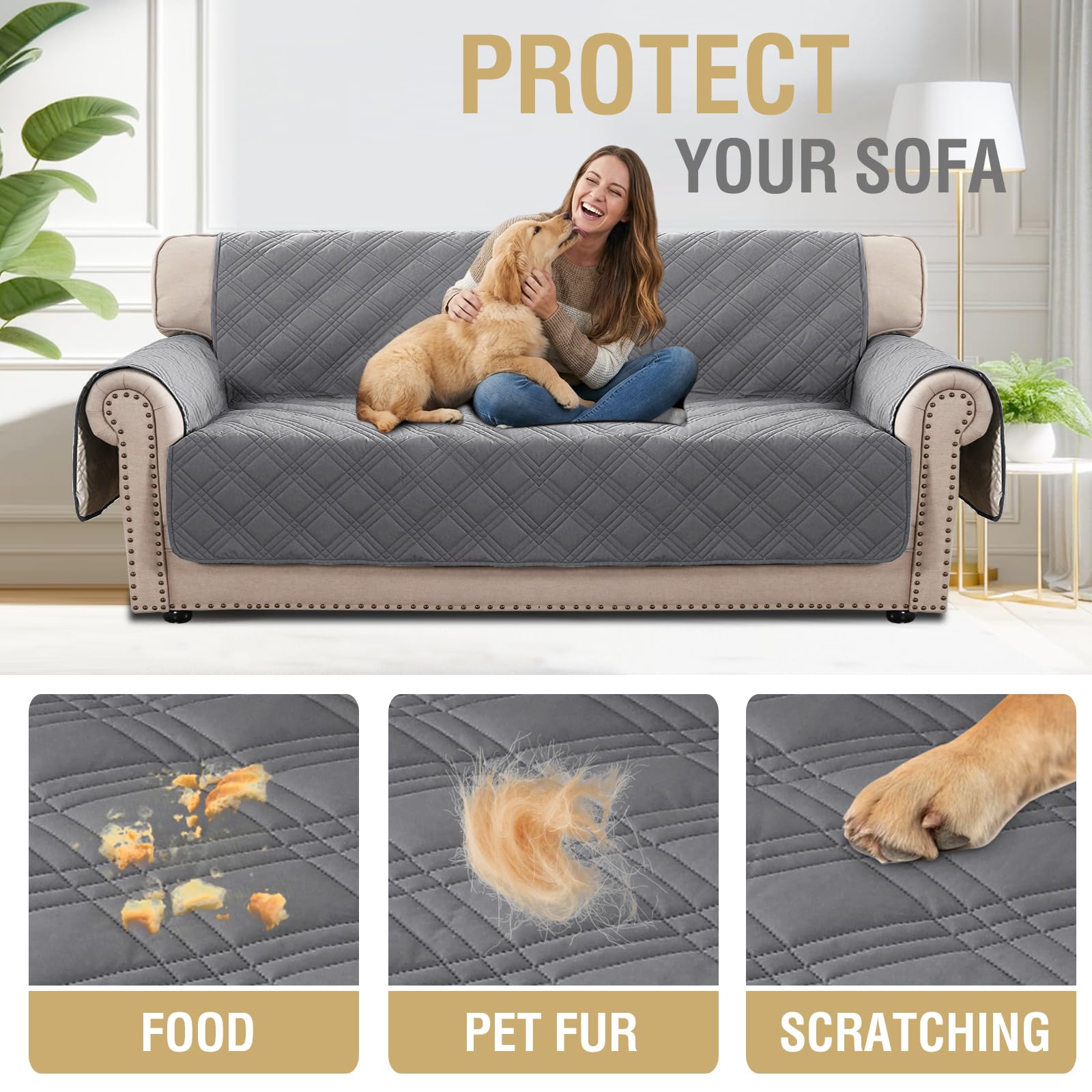 H.VERSAILTEX machine-washable slipcover simplifies cleanup after spills