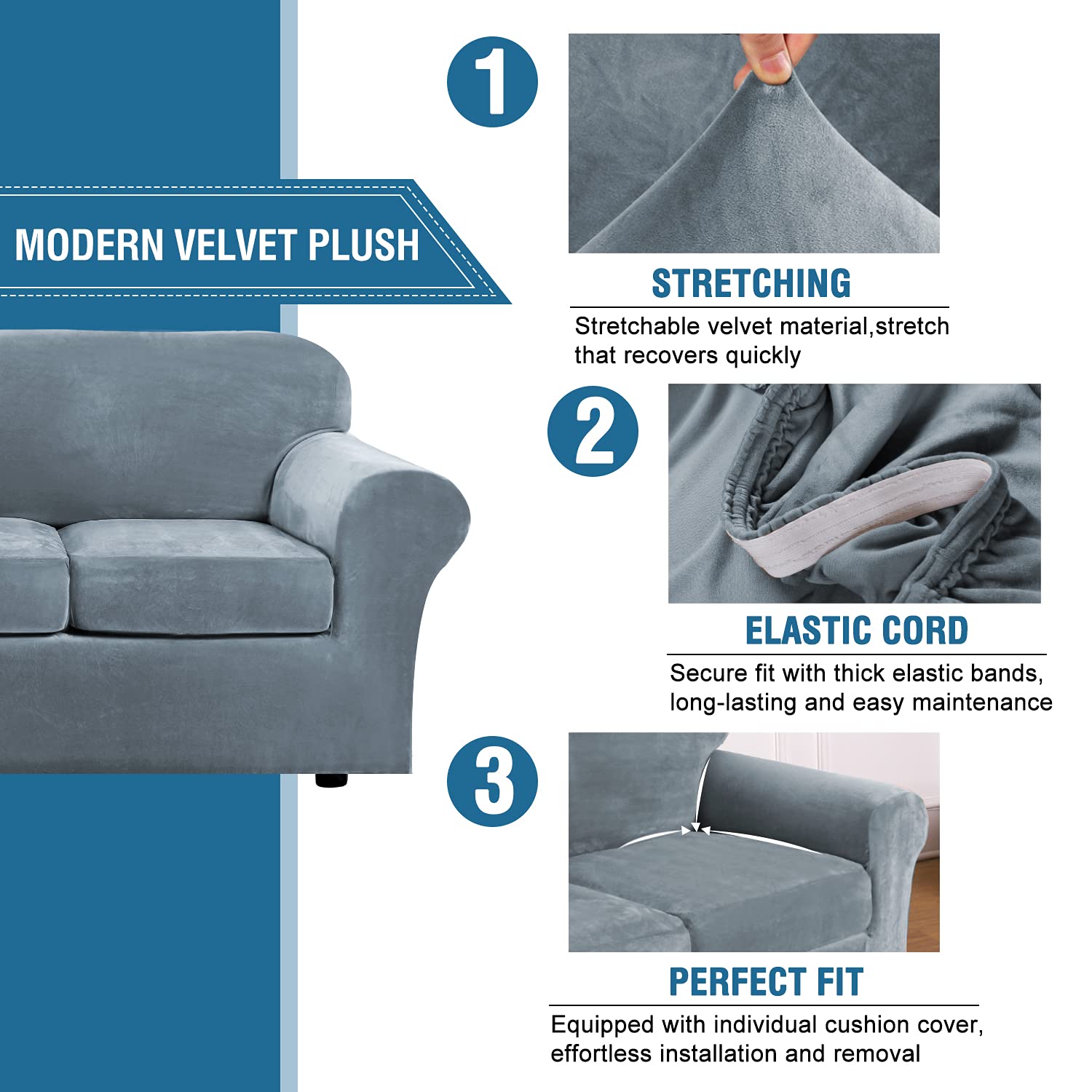 H VERSAILTEX cushion cover left side close-up for tailored fit