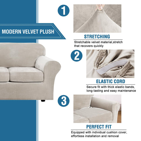 H.VERSAILTEX cushion cover 2 elevates sofa look with durable velvet.
