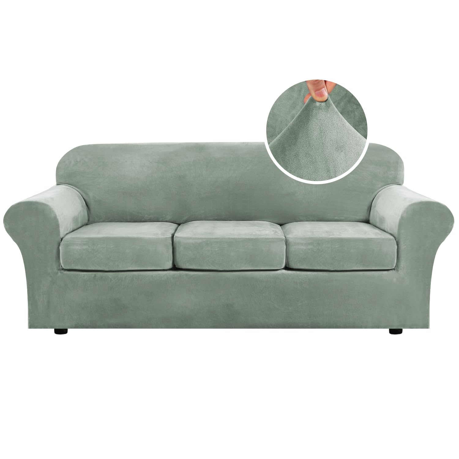 H.VERSAILTEX velvet plush slipcover base on sofa protects upholstery