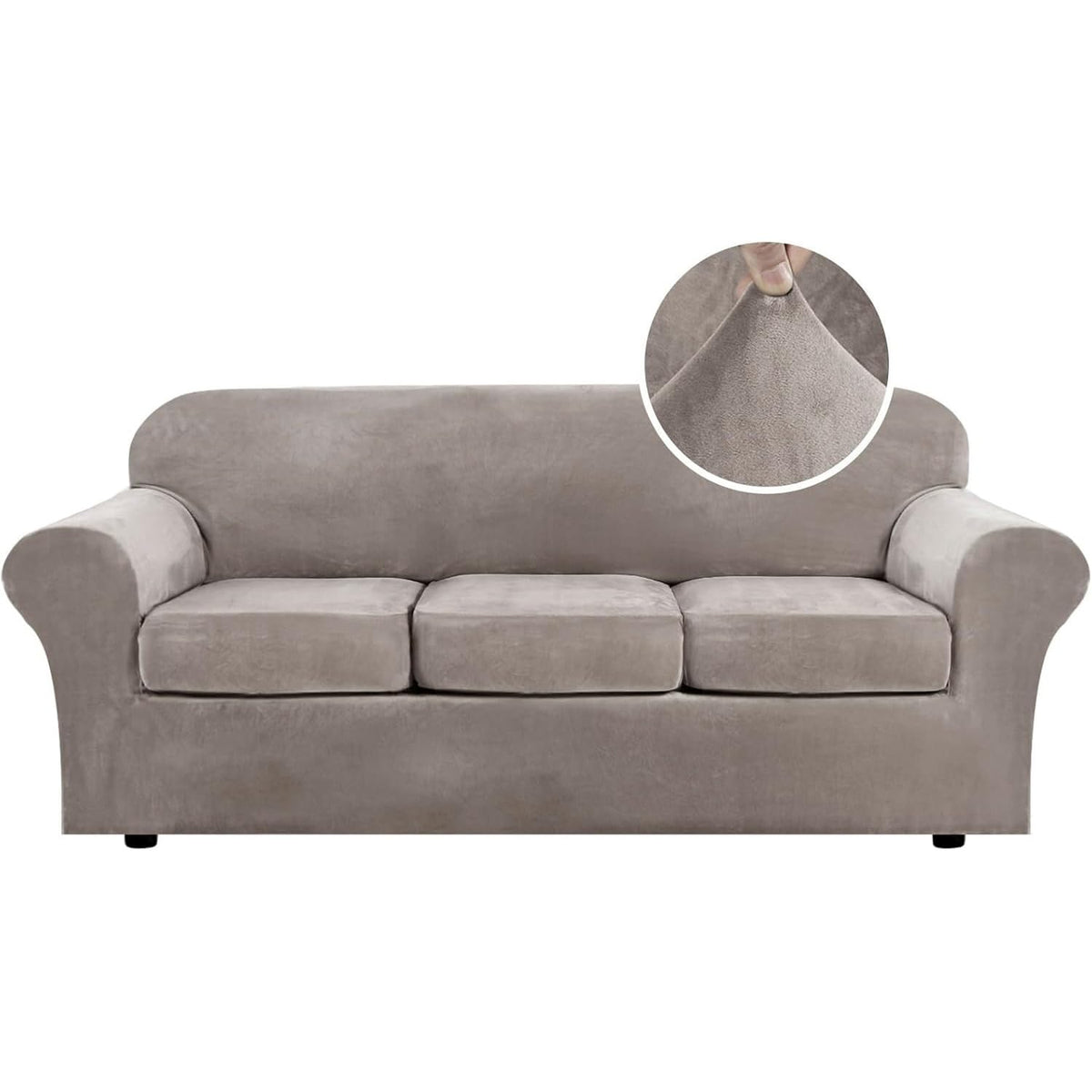 H.VERSAILTEX velvet slipcover base cover protects sofa with a smooth fit.