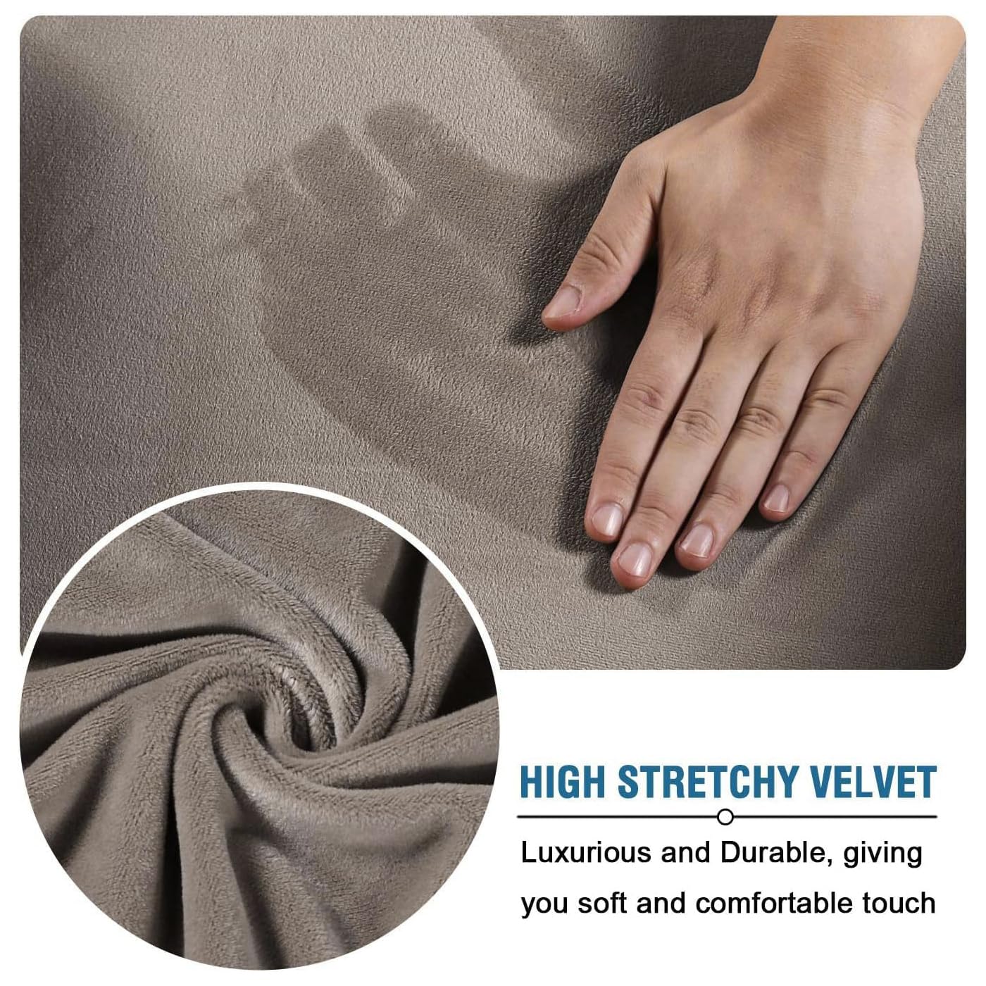 Close-up reveals plush velvet texture of H.VERSAILTEX fabric.